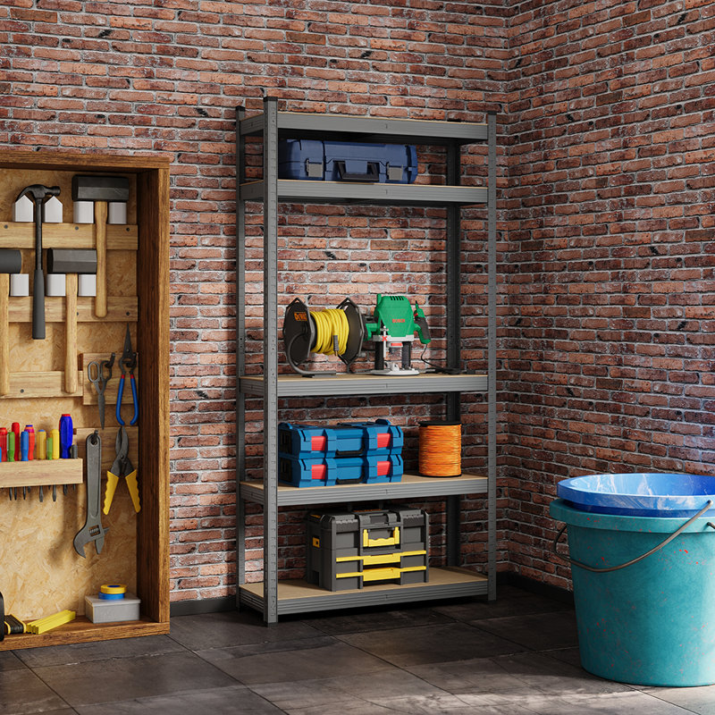 Metal Storage Rack, 180 cm H x 90 cm W x 30 cm D, Natural