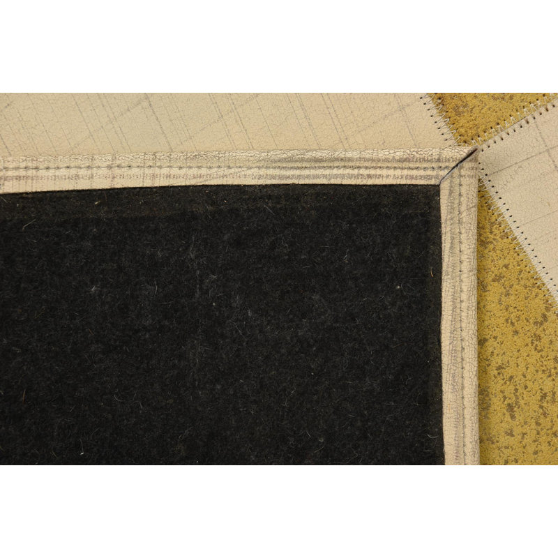 Tapis jaune et blanc Orlowski