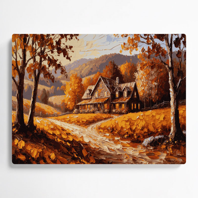 «Farm Fall Leaves», art mural en métal brun, H 11 po x l 14 po