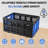 Collapsible Plastic Crate, Foldable Storage Basket, Stackable Utility Crate with Handle