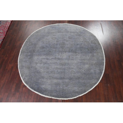 One-of-a-Kind 10'1" New Age Round Wool Area Rug in Gray