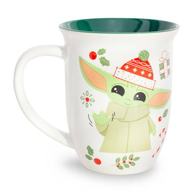 Silver Buffalo Star Wars: The Mandalorian Grogu Holiday Sweater Ceramic  Camper Mug | 20 Ounces