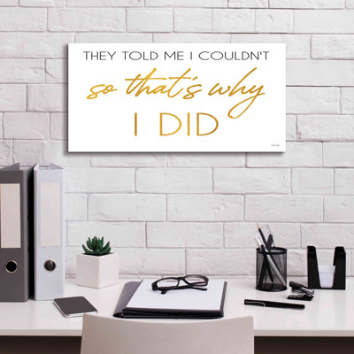 «I Did» par Cindy Jacobs, art mural sur toile