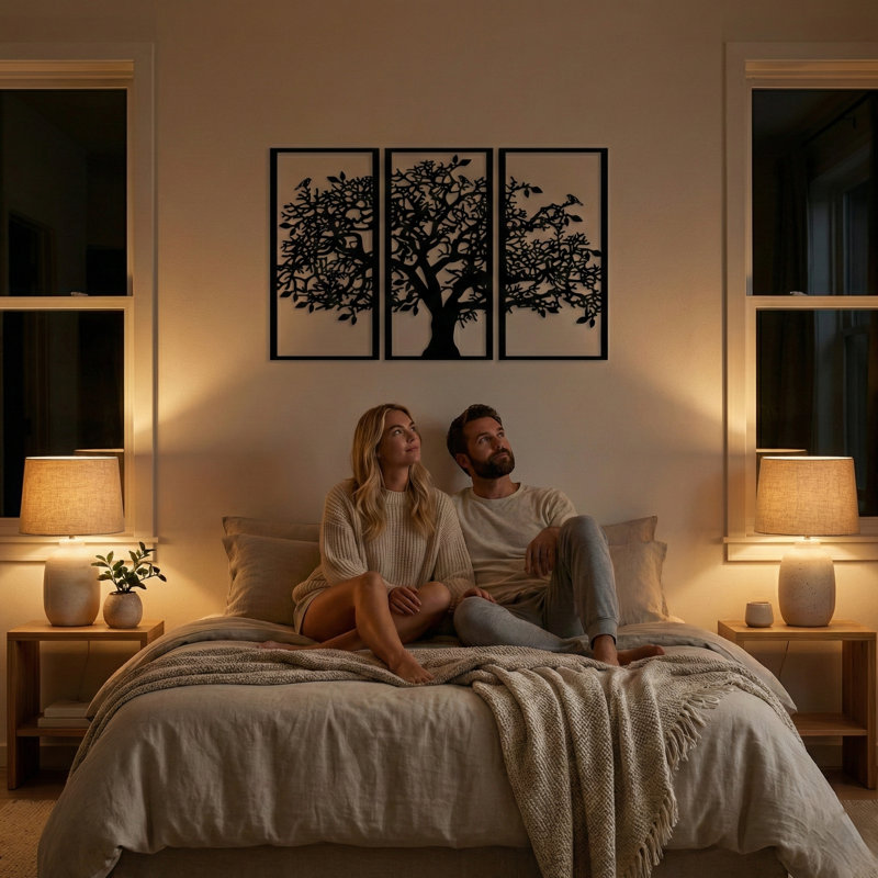 Modern Landscape & Nature Wall Decor on Metal, 40" H x 59" W x 0.6" D
