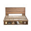 Lit plateforme en bois de style ferme moderne avec tête de lit à panneaux et système de rangement à trois zones, King, Taupe-1112616337-1112616350