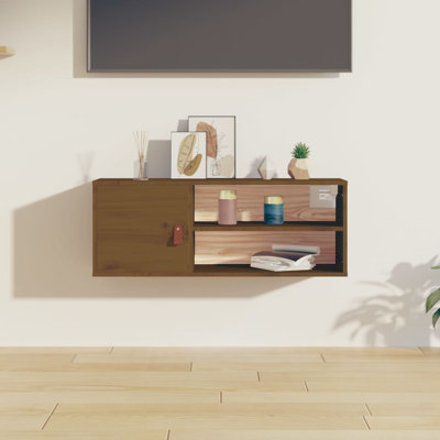 2 Piece Pine Solid Wood Floating Shelf