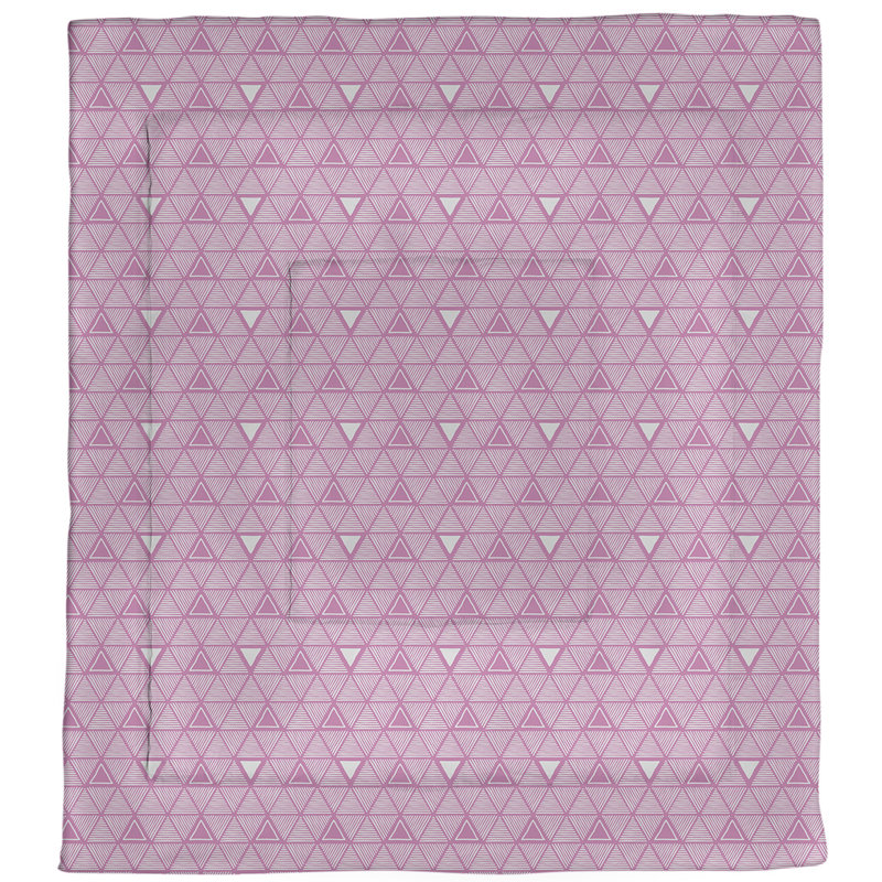 Édredon en microfibre réversible Patricia Geoffrey, Édredon grand, Rose / blanc