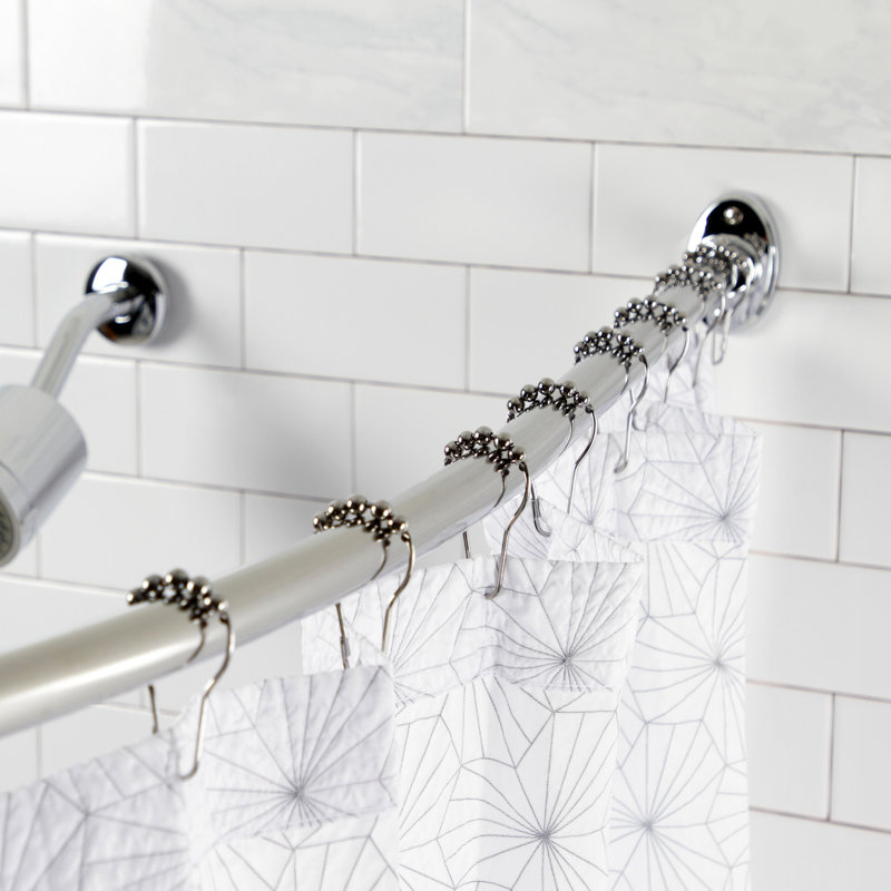 Kingston Brass Edenscape 72-Inch Stainless Steel Single Curved Shower Curtain Rod, Polished Chrome