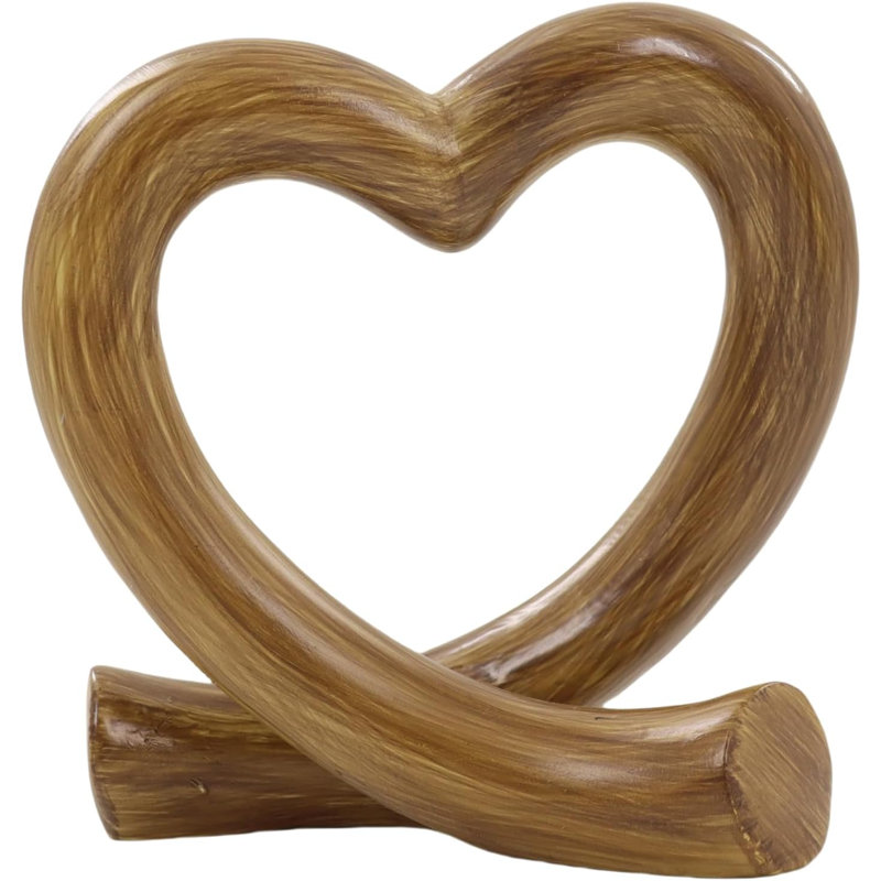 Figurine imitation cœur en bois imitation bois