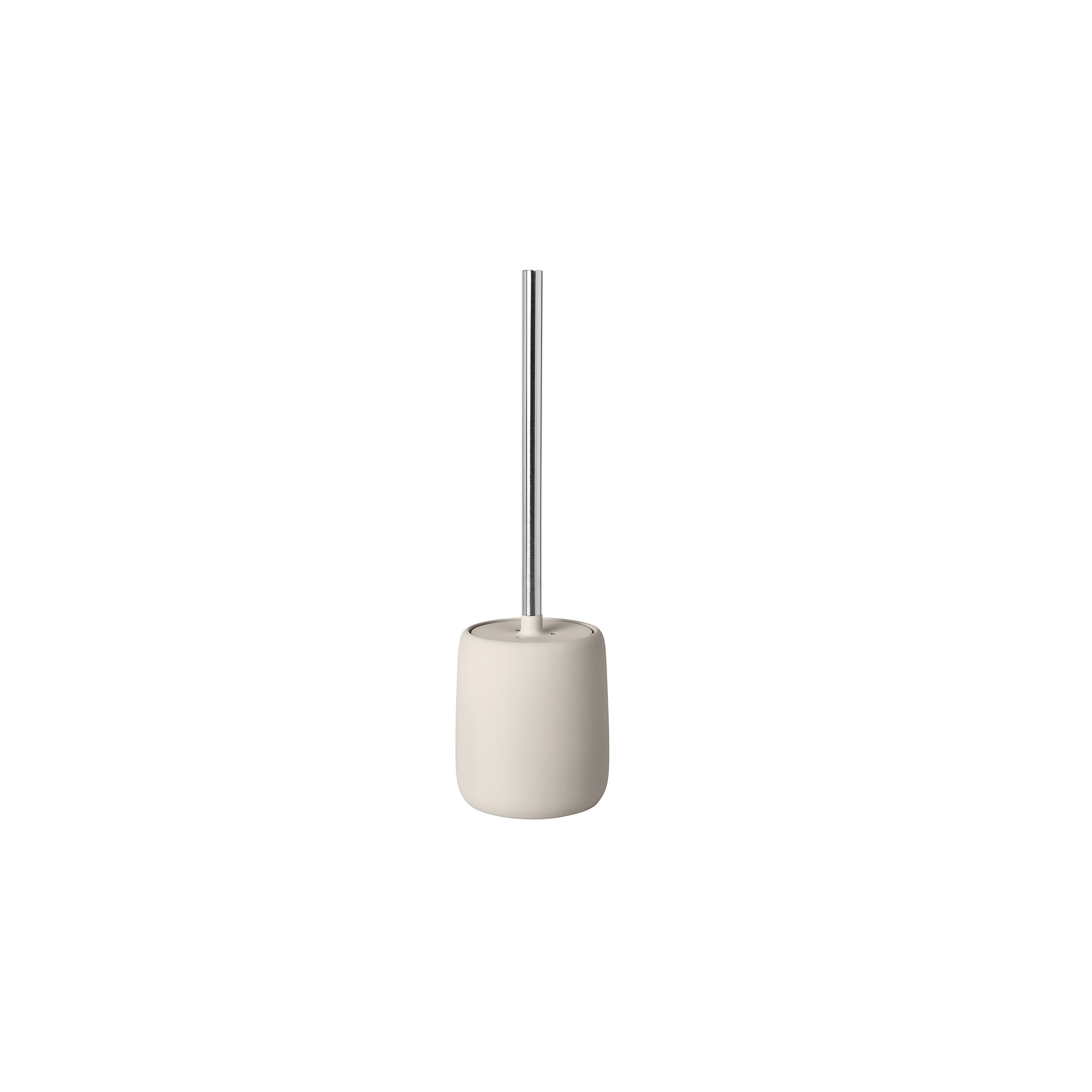 SONO 15.37" Ceramic Toilet Brush and Holder, Moonbeam