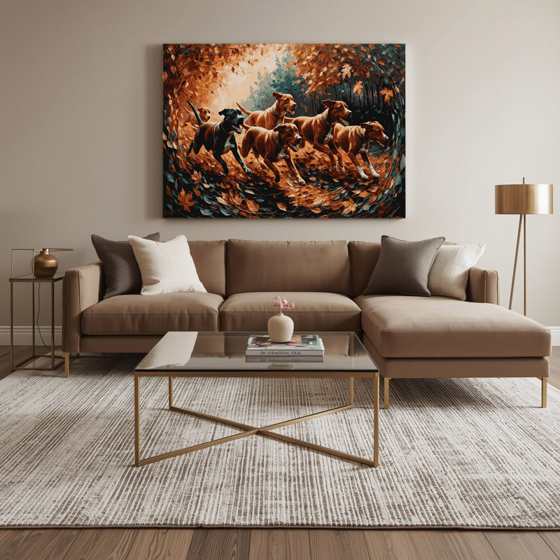 Chiens, art mural sur toile noire Podengo, H 24 po x l 36 po