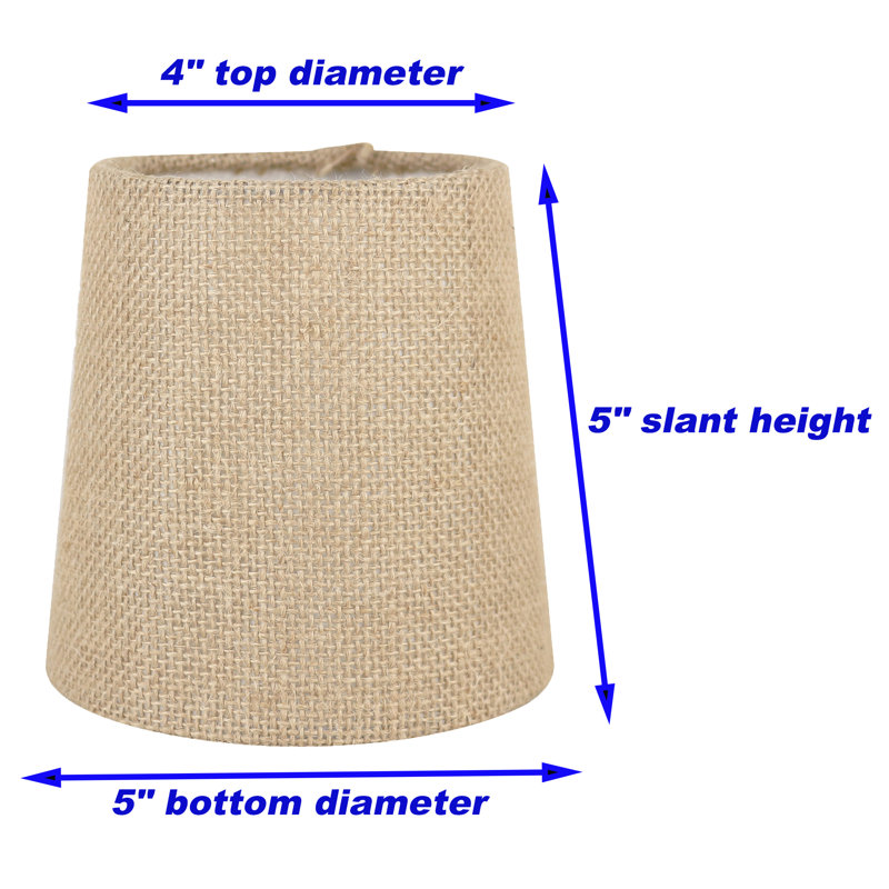 Ensemble de 6 abat-jour lustre naturel à pince en lustre Meriville, 4 po x 5 po x 5 po, H 5 po x l 4 po x P 5 po, Naturel