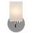 Sharyn 1-Light Indoor Chrome Wall Mount Sconce with White Frosted Glass Cylinder Shade
