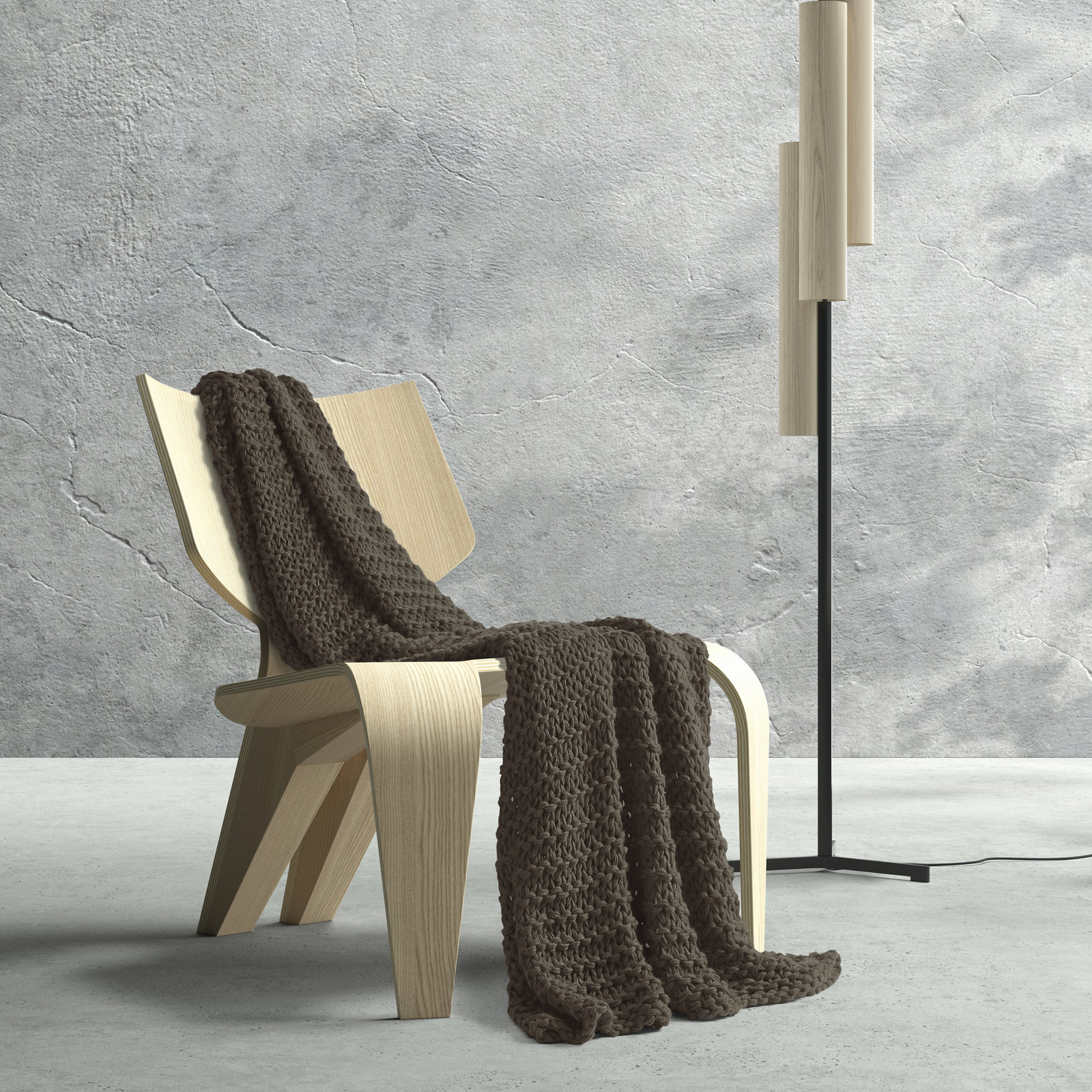 Leon Throw Blanket, Chocolate