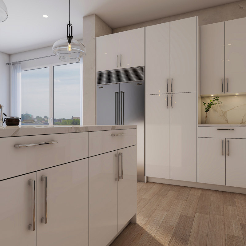 Everest Shaker White Slab Style Kitchen Cabinet Toe Kick (96 " W x 1 " D x 4.5 " H)