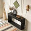 Console cannelée moderne 60 po à 2 tiroirs-1402916352