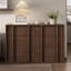 Modern Wood TV Stand with 6 Storage Drawers - Media Console Cabinet for Up to 50 Inch - 6 drawers Brown-red Brown Red