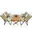 Table de salle à manger portative - 1 table et 4 chaises, chaises avec accoudoirs en bois de hêtre naturel pour un confort pliable avec un extérieur élégant et fonctionnel