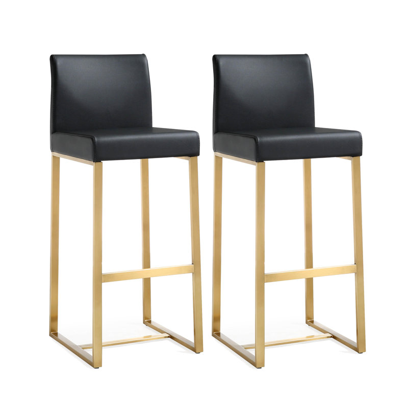Tabouret Orville, Noir, Tabouret (assise de 30,7 po de hauteur), Doré