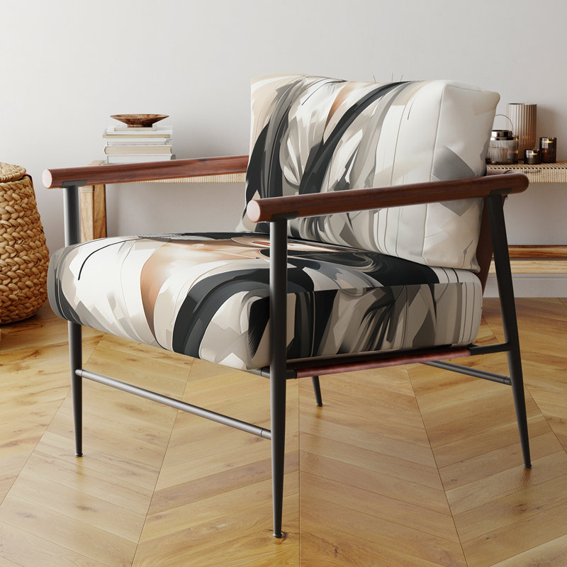 Mannequin noir et blanc Fashion Top Model Woman Runway III - Fauteuil rembourré avec accoudoirs modernes, Noir
