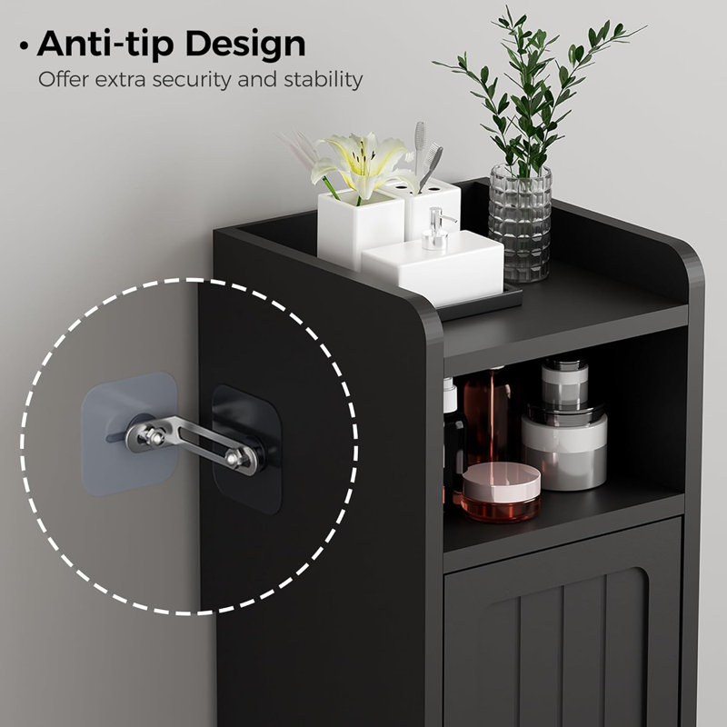 Small Bathroom Cabinet, Bathroom Storage Cabinet with Adjustable Shelves & 2 Doors
