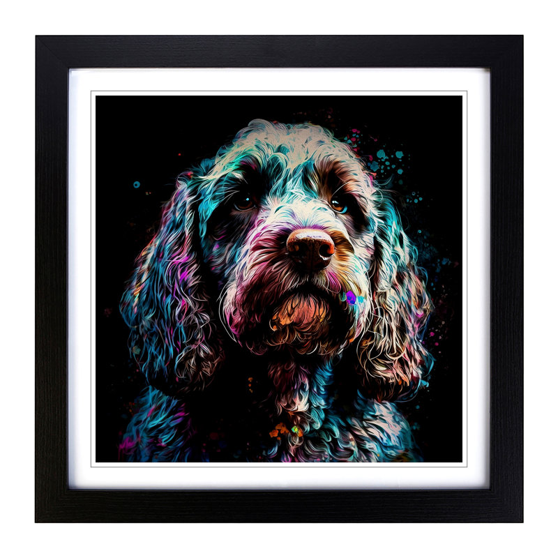 Cockapoo Expressionism - Framed Print, Black