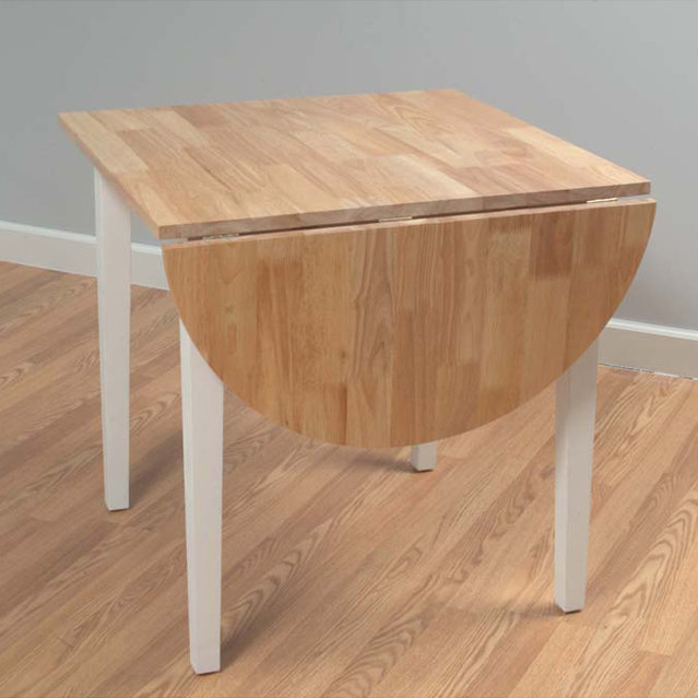 Castellon Extendable Solid Wood Dining Table, Brown/White