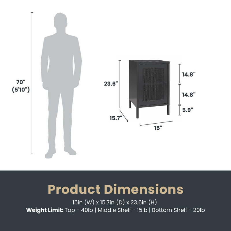 Aprel End Table, Black