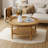 Jack 31.3" Round Coffee Table with Storage Shelf  & Solid Wood Legs