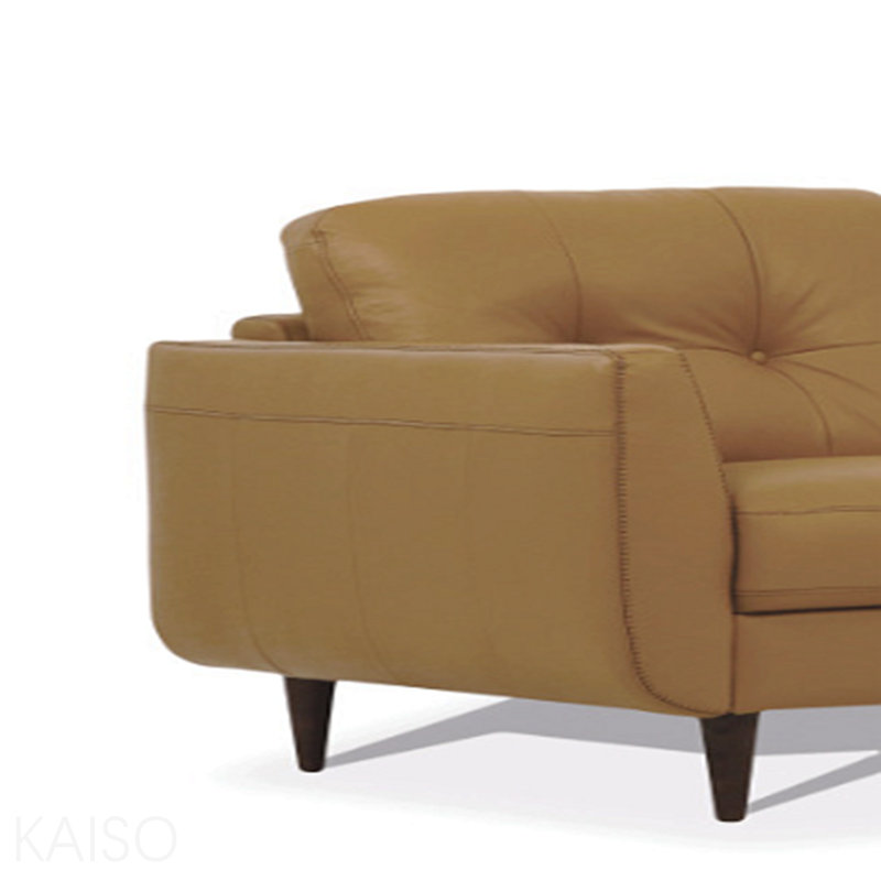 Causeuse en cuir camel (assemblée)