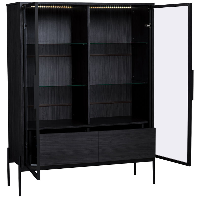 51.2'' Tall Lighted Display Cabinet with Tempered Glass Door