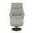 Heisel Accent Chair W/Swivel & Ottoman, Gray Top Grain Leather Leather & Brown Base Finish