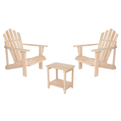 Sneller Solid Wood Adirondack Chair with Table