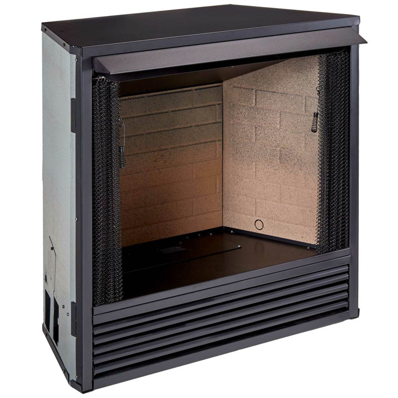 ProCom 36" Black Ventless Gas Firebox with Mantel