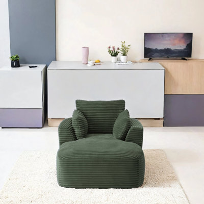 Très grand fauteuil inclinable en velours côtelé
