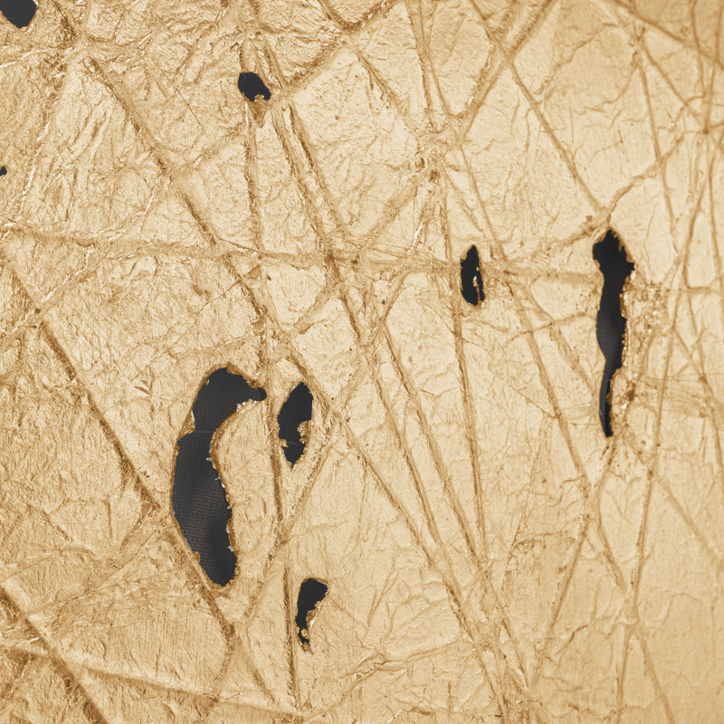 Handmade Glam Abstract Wall Decor on Paper, Gold