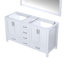 Meuble-lavabo double blanc l 60 po x P 22 po et miroir 58 po