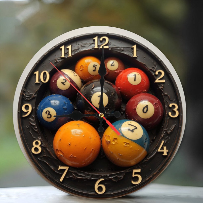 Billiard Balls Wall Clock Unique Design