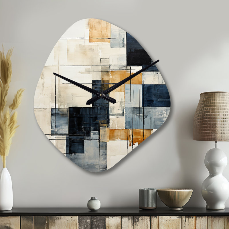 Ivory Illusions Abstract Shapes I - Abstract Shapes, forme irrégulière, horloge murale, Petit