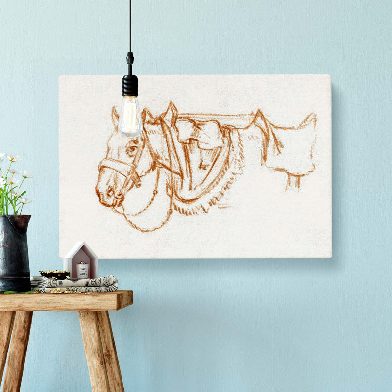 Rigged Horse by Jean Bernard - Wrapped Canvas, 50cm H x 76cm W x 3cm D