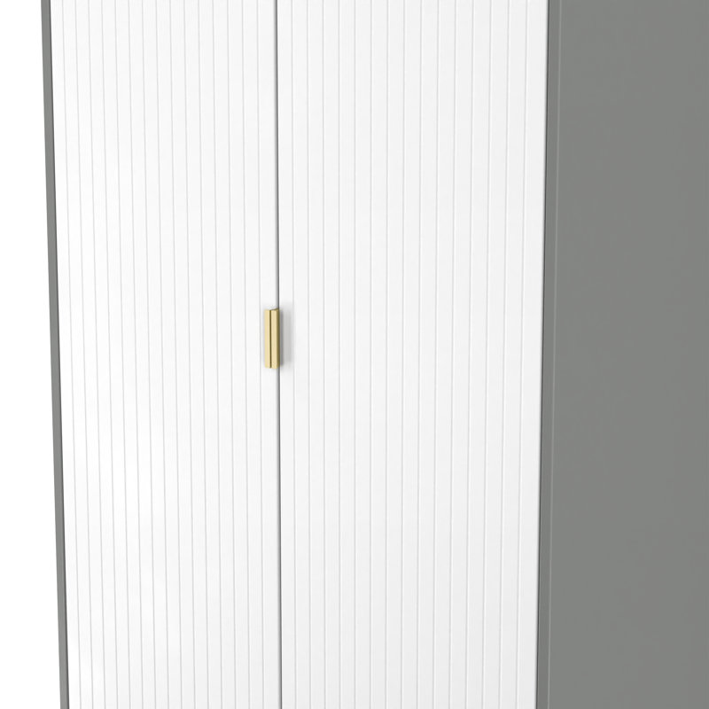 Bicknas Manufactured Wood Wardrobe, White/Grey