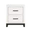 Table de chevet blanche à 2 tiroirs - Pièce de mobilier de chambre en bois blanc