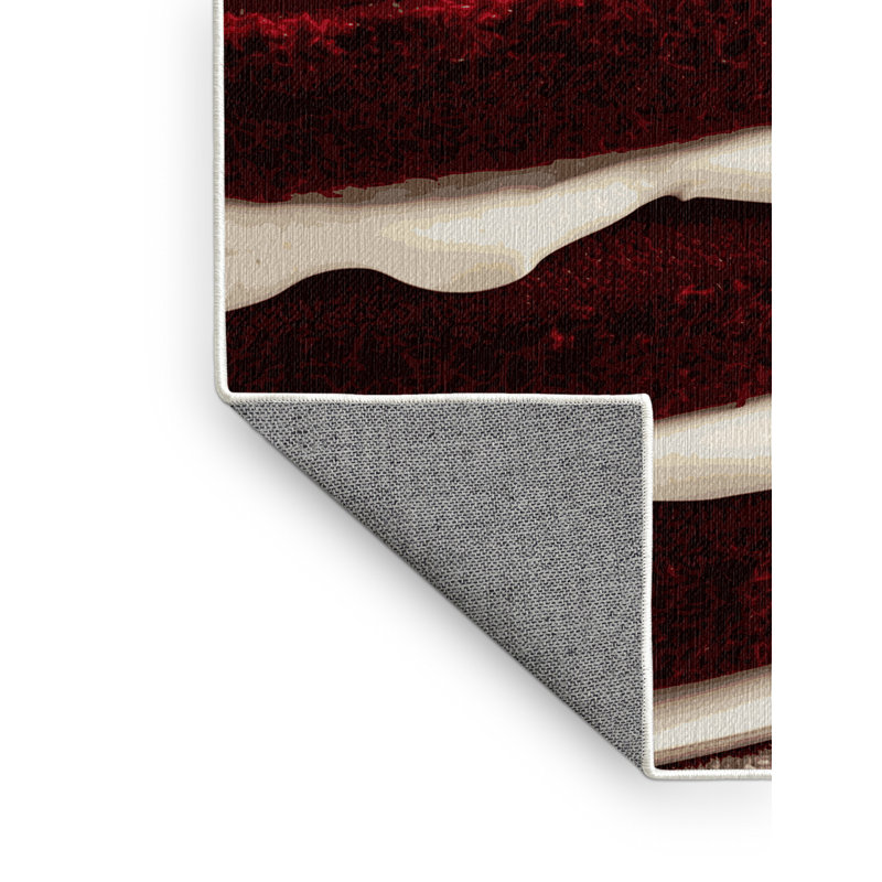Washable Red velvet cake Desserts Area Rug, Rectangle 8' x 10'