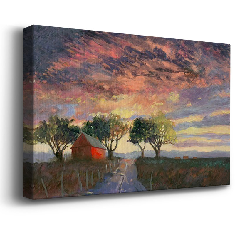 Toile tendue de qualité supérieure Fire in the Sky - prête à être accrochée, H 12 po x l 18 po