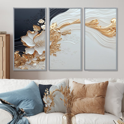 «Abstract Flower Whispering Winds II», ensemble d'art mural floral abstrait