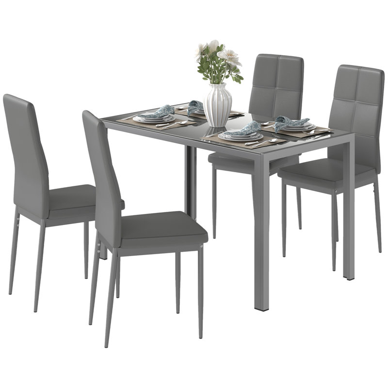 Ensemble de salle à manger 5 pièces à hauteur normale, Gris