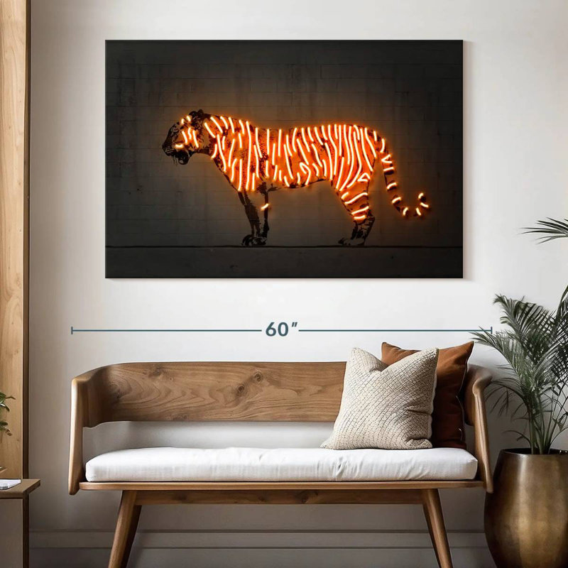 Brampt Glowing Tiger, 34" H x 51" W