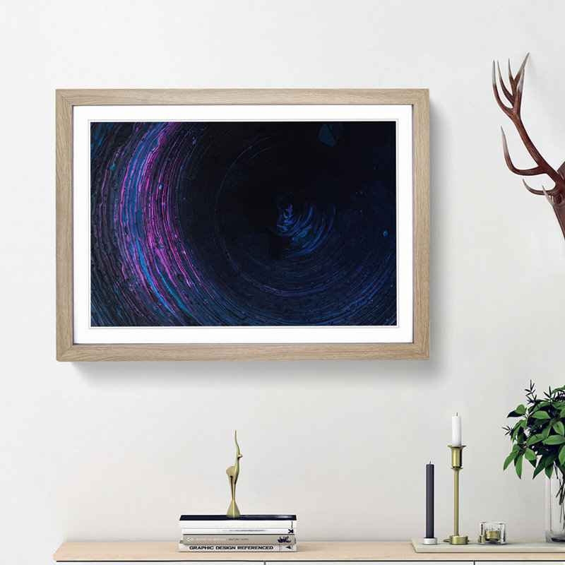 Heading Forward in Abstract - Picture Frame Painting Print, Oak Framed, 62cm H x 87cm W x 2cm D