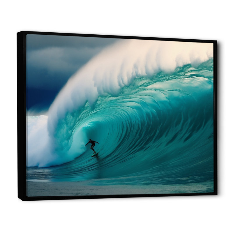 Hawaiian Waves Surf Dream I - Hawaii, art mural encadré, H 34 po x l 44 po x P 1,5 po, Cadre flottant noir