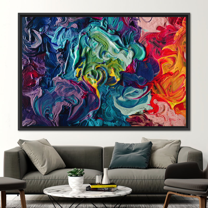 «Vibrant Abstract», reproduction d'art sur toile - art mural moderne pour décoration contemporaine, H 22 po x l 30 po, Noir